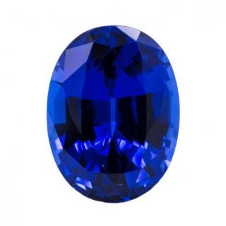 Ebenový prsten s kamenem na přání Kámen: safír broušený modrý ovál, Velikost: L (55-56)