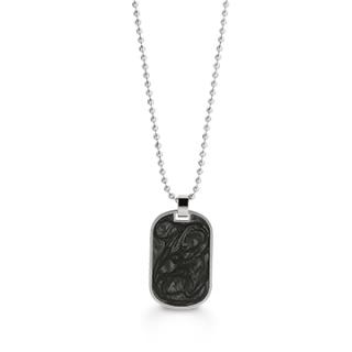 Ocelový náhrdelník s přívěskem destička černá