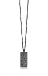 Ocelový náhrdelník s přívěskem GUN METAL MŘÍŽ