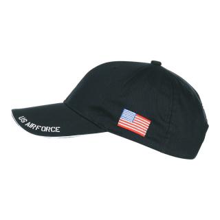 Čepice USAF s vlajkou USA černá