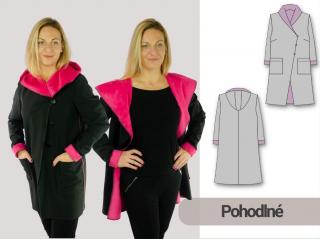 Cardigan s kapucí Výšková skupina: 170 cm, Forma: Střih v digitální podobě (PDF) na A0 (k vytištění v copy studiu)
