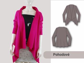 Daniela (cardigan) Forma: Papírový střih (díly přes sebe)
