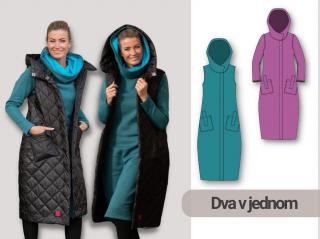 Doubravka (kabát/vesta) Výšková skupina: 180 cm, Forma: Papírový střih (díly přes sebe)