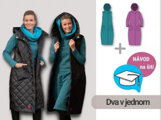 Doubravka | STŘIH + NÁVOD | Dámský kabát/vesta Výšková skupina: 180 cm, Forma: PDF střih A0 (díly přes sebe, k vytištění v copy studiu)