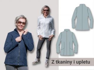 Hedvika (jednoduché sako) Výšková skupina: 170 cm, Forma: PDF střih A0 (díly vedle sebe, k vytištění v copy studiu)
