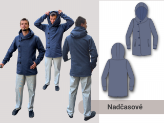Jonáš (pánská mikina/kabátek) Výšková skupina: 180 cm, Forma: PDF střih A0 (díly vedle sebe, k vytištění v copy studiu)