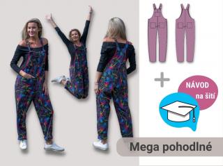 Josefína | STŘIH + NÁVOD | Dámské lacláče Výšková skupina: 160 cm, Forma: PDF střih A0 (díly přes sebe, k vytištění v copy studiu)