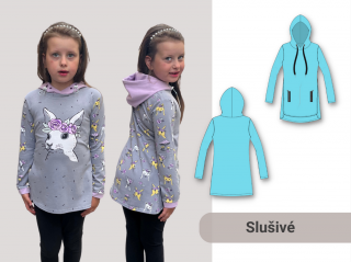 Kateřina (dětská mikina) Forma: Papírový střih (díly vedle sebe)