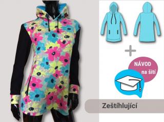 Kateřina | STŘIH + NÁVOD | Dámská mikina Výšková skupina: 180 cm, Forma: Papírový střih (díly přes sebe)