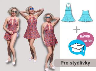 Květa | STŘIH + NÁVOD | Dámské plavky Výšková skupina: 150 cm, Forma: Papírový střih (díly vedle sebe)