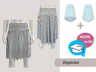 Laura | STŘIH + NÁVOD | Dámská sukně Výšková skupina: 170 cm, Forma: PDF střih pro projektor
