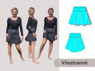 Líba (šortkové legíny se sukní) Forma: Papírový střih (díly vedle sebe)