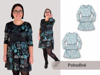 Ludmila (šaty/mikinošaty) Forma: Papírový střih (díly přes sebe)