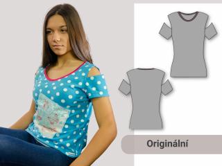 Maruška (dámské tričko) Výšková skupina: 180 cm, Forma: Papírový střih (díly vedle sebe)