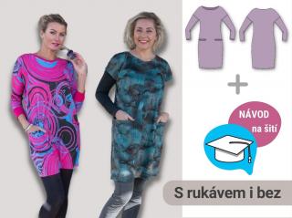 Matylda | STŘIH + NÁVOD | Dámské šaty/mikinošaty Forma: Střih v digitální podobě (PDF) na A0 (k vytištění v copy studiu)