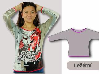 Netopýr (dámské triko) Výšková skupina: 170 cm, Forma: Papírový střih (díly přes sebe)