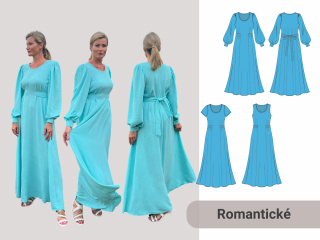 Tamara (šaty) Výšková skupina: 150 cm, Forma: PDF střih A4 (díly vedle sebe, k vytištění doma)