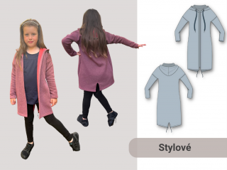 Vanda (dětský cardigan) Forma: Papírový střih (díly vedle sebe)