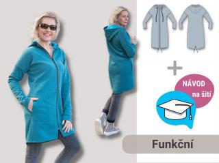 Vanda | STŘIH + NÁVOD | Dámský cardigan Forma: Papírový střih (díly přes sebe)