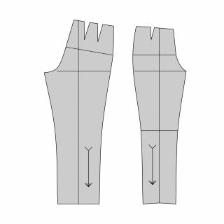 Základní střih na dámské kalhoty Forma tisku: PDF střih A0 (díly přes sebe, k vytištění v copy studiu), Velikostní skupina: výška postavy 150 cm