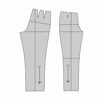 Základní střih na dámské kalhoty Výšková skupina: 170 cm, Forma: PDF střih A4 (díly přes sebe, k vytištění doma)