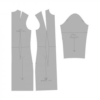 Základní střih na dámské pouzdrové šaty Výšková skupina: 180 cm, Forma: Papírový střih (díly přes sebe)