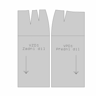 Základní střih na dámskou sukni Forma tisku: PDF střih A4 (díly přes sebe, k vytištění doma), Velikostní skupina: výška postavy 170 cm