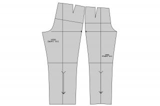 Základní střih na pánské kalhoty Forma tisku: Papírový střih (díly přes sebe), Velikostní skupina: výška postavy 170 cm