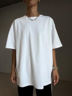 BAVLNĚNÉ TRIČKO středně silné - BOXY white Velikost: one size S/M