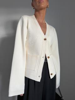 CARDIGAN S KAPSAMI cream Velikost: M/L