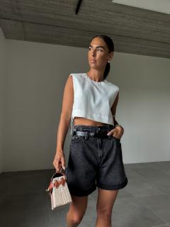 DENIM BERMUDY S PÁSKEM Velikost: XS - 34