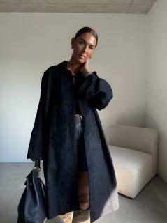 KABÁT Z BROUŠENÉ KOŽENKY black Velikost: M/L