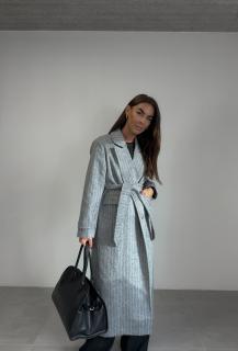 MAXI KABÁT S JEMNÝ PROUŽKEM grey Velikost: M/L