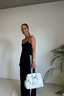 ŠIROKÉ TEPLÁKY S PRUHY black Velikost: M/L