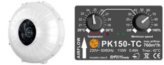 Ventilátor PRIMA KLIMA PK150-L 1-rychlostní, 760 m3/h, 150 mm