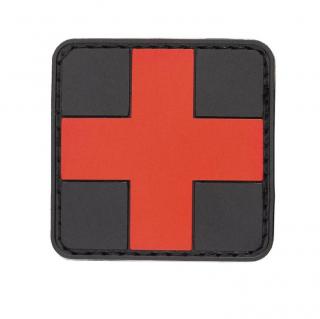 Nášivka 3D Medic Cross RED/BLACK na suchém zipu