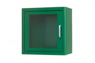 Nástěnná skříňka na AED s alarmem 38x38x20cm Barva: Zelená