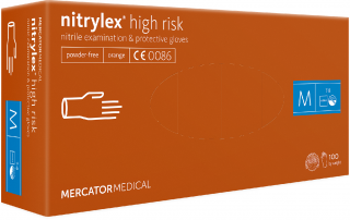 Nitrilové rukavice High Risk nitrilové, bez pudru 100ks Velikost: XL