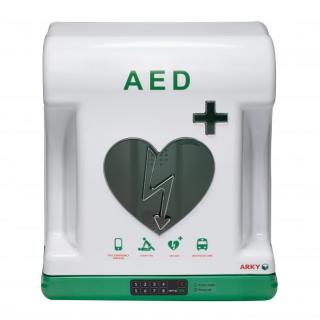Venkovní nástěnná skříňka na AED s alarmem a vyhříváním 43 x 50,4 x 21,4 cm Zabezpečení: Digitální zámek na PIN