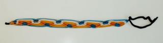 Pletený náramek Barevná kombinace: Oranžová, modrá, bílá