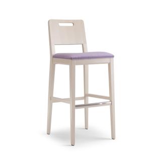 Stima barová židle ARIEL Barva: Bílá (anilin), Látky: ANGEL nero 57