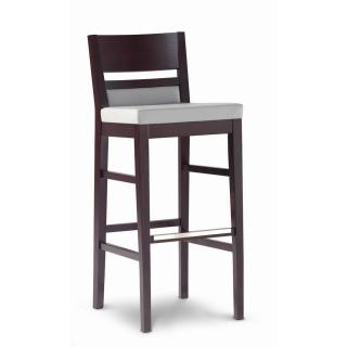 Stima barová židle LEUVEN Barva: Bílá (anilin), Látky: NATIVA nero 200