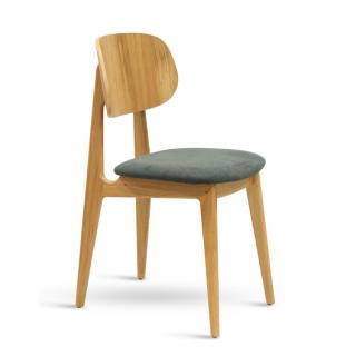 Stima židle BUNNY dub s čalouněným sedákem Látky: LIMA verde 119