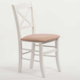 Stima Židle CLAYTON s čalouněným sedákem Odstín: Bílá, Látky: LUX cappuccino 24