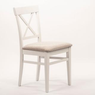 Stima Židle GRANDE s čalouněným sedákem Odstín: Bílá (lak), Látky: MIRON beige 71
