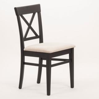 Stima Židle GRANDE s čalouněným sedákem Odstín: Černá (lak), Látky: MIRON beige 71