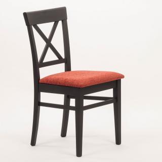 Stima Židle GRANDE s čalouněným sedákem Odstín: Černá (lak), Látky: MIRON terracotta 22