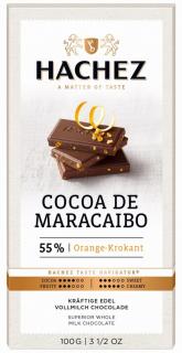 Hachez čokoláda Cocoa Maracaibo mléčná 55,5% cocoa pomeranč 100g