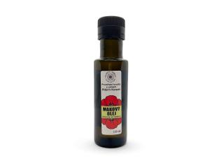 Makový olej  Makový olej raw Objem: 100 ml, Materiál obalu: Zelené sklo, Uzávěr: Výlevka