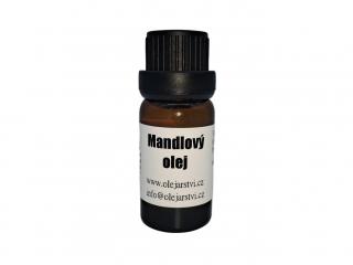 Mandlový olej natural Objem: 10 ml, Materiál obalu: Hnědé sklo, Uzávěr: Víčko